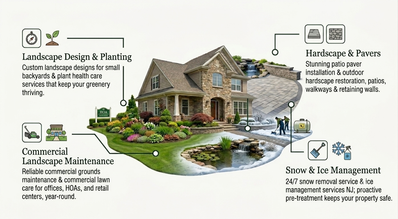 Residential garden and landscape designed by Camillo Pirone Landscapes in Princeton, NJ