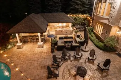 Paver patio and hardscaping installed by Camillo Pirone Landscapes in Princeton, NJ